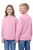 Bluza sportowa dziecięca wkładana przez głowę długi rękaw dla chłopca i dziewczynki różowa.png
