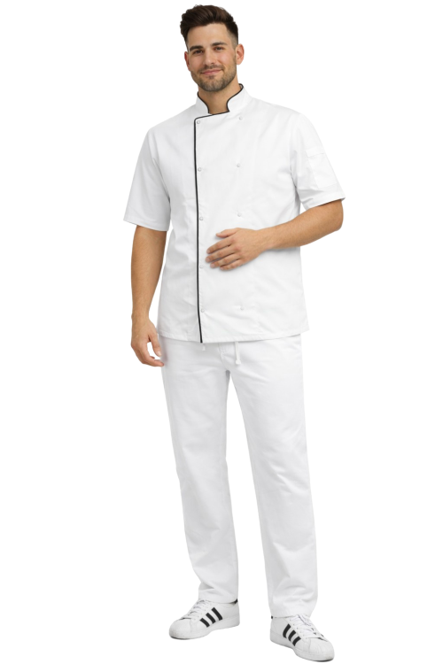 Profesjonalny zestaw gastronomiczny dla kucharza zapinany na napy