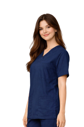 Granatowa bluza chirurgiczna 100% bawełna