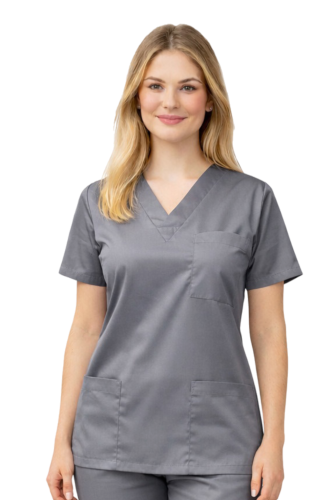 Damska bluza medyczna elastyczna kolor szary