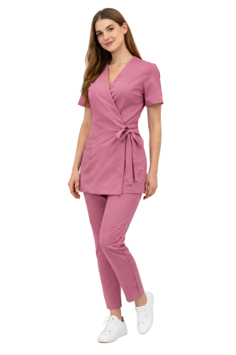 Brudny róż komplet medyczny  kosmetyczny basic premium