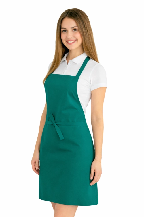 Fartuszek do kuchni dla gastronomii kolor morski widok z boku.png