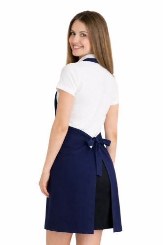 Fartuszek do kuchni dla gastronomii kolor granatowy widok z tyłu.png