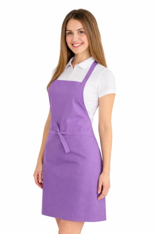 Fartuszek do kuchni dla gastronomii kolor wrzosowy widok z boku.png