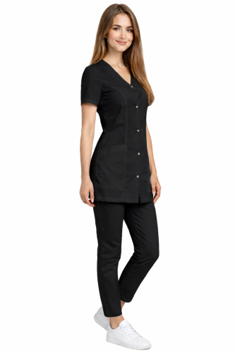 Damski komplet medyczny CASUAL PREMIUM w kolorze czarnym.png