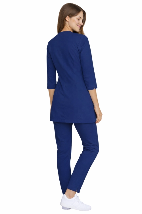 CASUAL PREMIUM granatowy  komplet medyczny kosmetyczny damski z rękawem 3/4