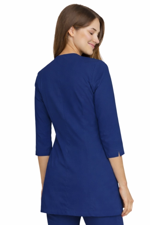 Granatowy żakiet kosmetyczny z rękawem 3/4 CASUAL PREMIUM