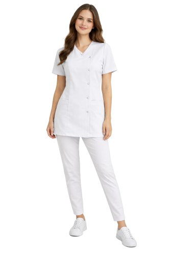 Komplet medyczny damski Basic Premium kolor biały