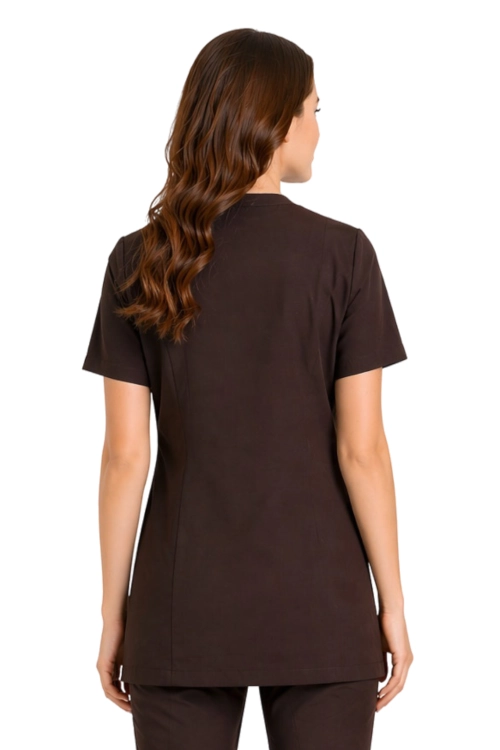 Czekoladowy żakiet medyczny damski BASIC PREMIUM