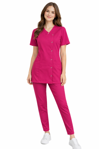 Komplet medyczny damski Basic Premium amarant