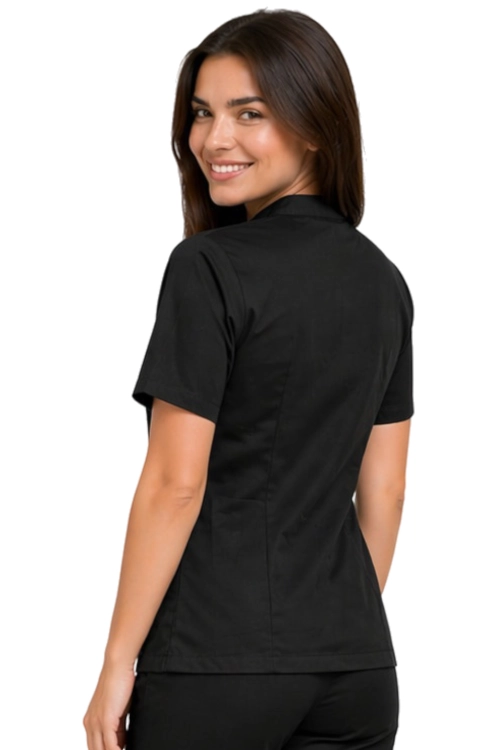 Czarny żakiet na suwak kosmetyczny damski