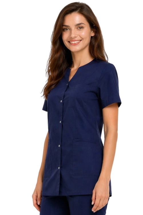 Damski żakiet kosmetyczny w kolorze granatowym