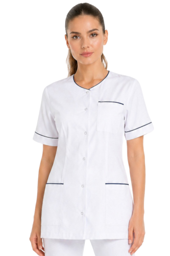 Żakiet medyczny damski z granatową lamówką