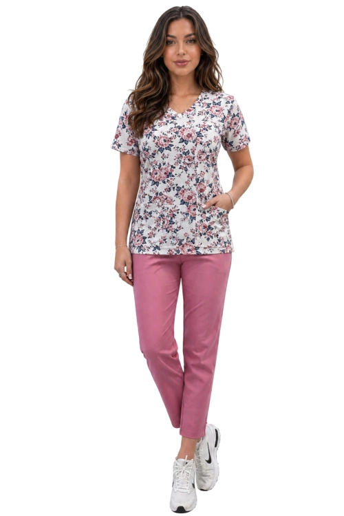 Komplet medyczny damski w kolorowe wzory,elastyczny ,100% bawełna