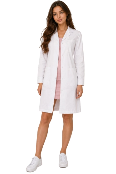 Blouse de laboratoire femme à boutons 100% coton